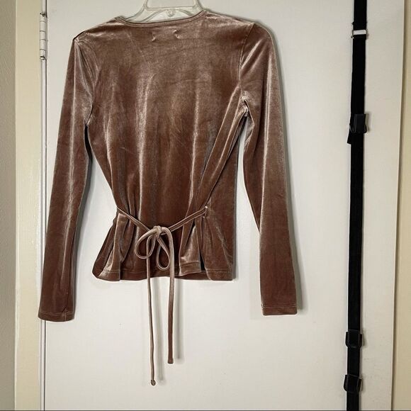 Madewell Velvet Ballet Wrap long sleeve Top XS - Picture 5 of 7